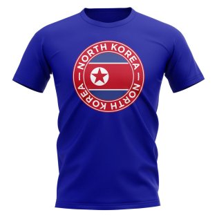 North Korea Football Badge T-Shirt (Royal)