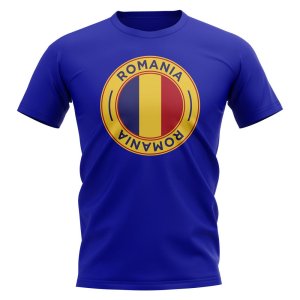 Romania Football Badge T-Shirt (Royal)