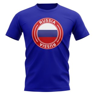 Russia Football Badge T-Shirt (Royal)