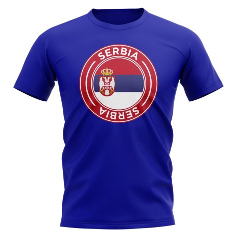 Serbia Football Badge T-Shirt (Royal)
