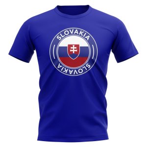 Slovakia Football Badge T-Shirt (Royal)