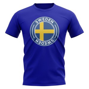 Sweden Football Badge T-Shirt (Royal)