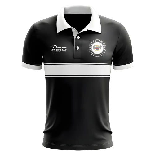 Saint Barthelemy Concept Stripe Polo Shirt (Black)