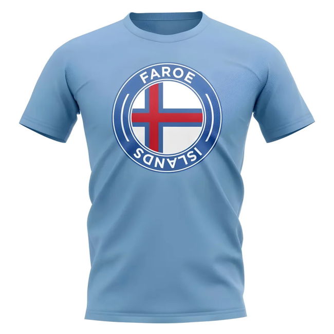 Faroe Islands Football Badge T-Shirt (Sky)