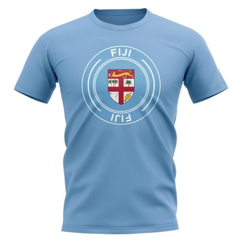 Fiji Football Badge T-Shirt (Sky)