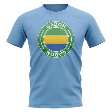 Gabon Football Badge T-Shirt (Sky)