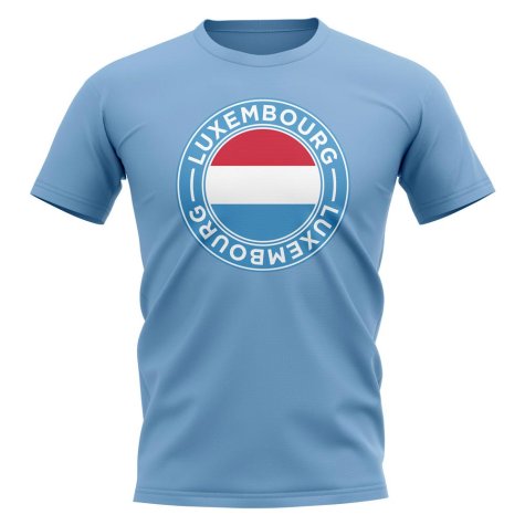 Luxembourg Football Badge T-Shirt (Sky)