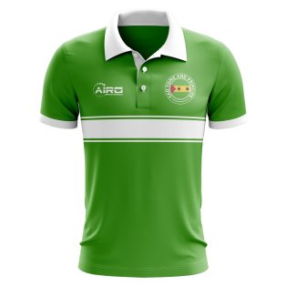 Sao Tome and Principe Concept Stripe Polo Shirt (Green)