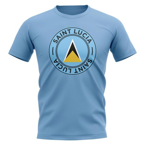 Saint Lucia Football Badge T-Shirt (Sky)