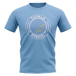 Tuvalu Football Badge T-Shirt (Sky)