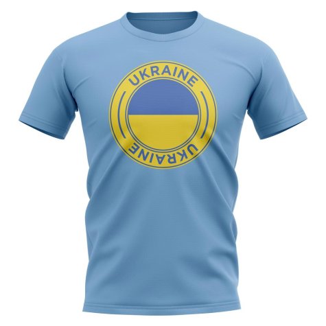 Ukraine Football Badge T-Shirt (Sky)