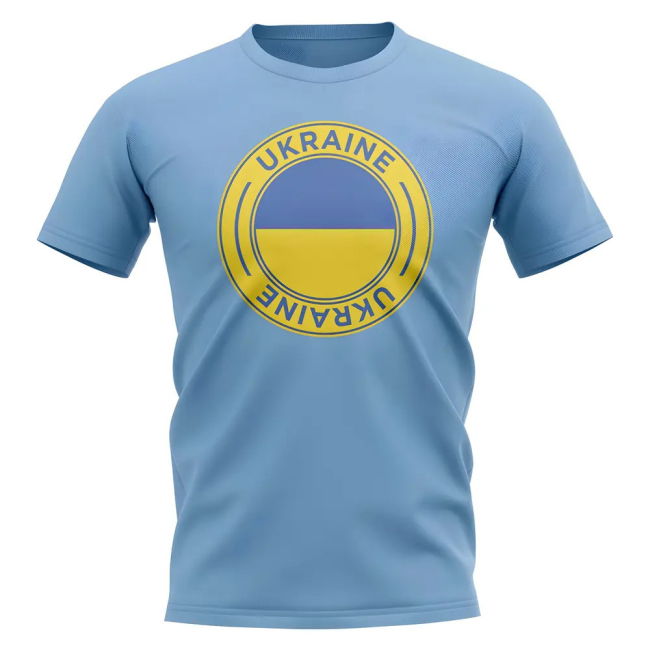 Ukraine Football Badge T-Shirt (Sky)