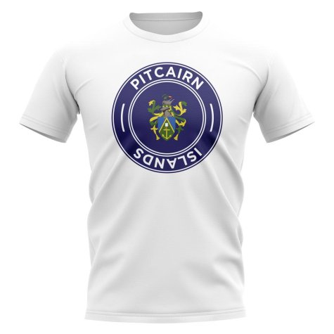 Pitcairn Islands Football Badge T-Shirt (White)