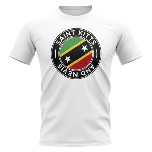 Saint Kitts and Nevis Football Badge T-Shirt (White)