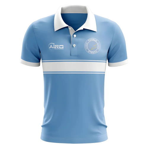 Tuvalu Concept Stripe Polo Shirt (Sky)