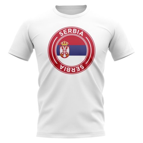 Serbia Football Badge T-Shirt (White)
