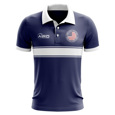 USA Concept Stripe Polo Shirt (Navy) - Kids