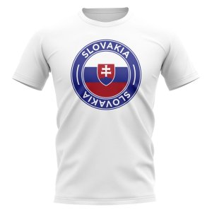 Slovakia Football Badge T-Shirt (White)