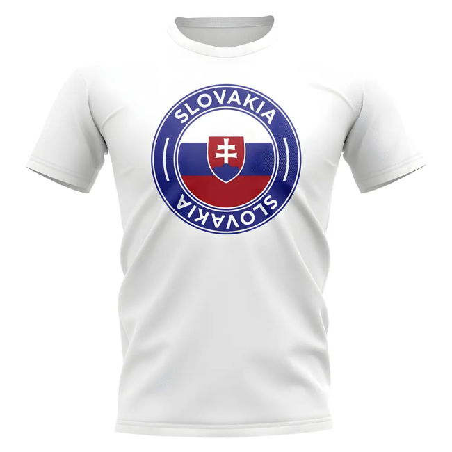 Slovakia Football Badge T-Shirt (White)