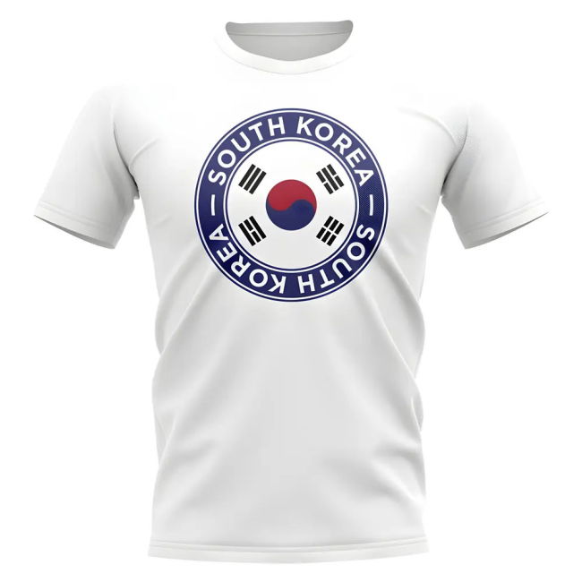 South Korea Football Badge T-Shirt (White)