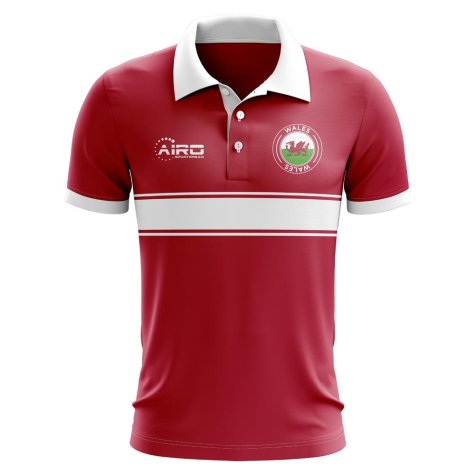 Wales Concept Stripe Polo Shirt (Red)