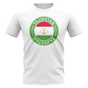 Tajikstan Football Badge T-Shirt (White)