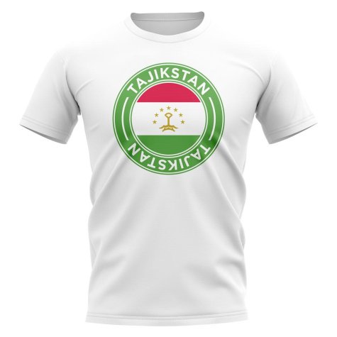 Tajikstan Football Badge T-Shirt (White)