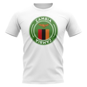Zambia Football Badge T-Shirt (White)