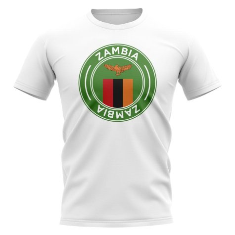 Zambia Football Badge T-Shirt (White)