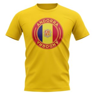 Andorra Football Badge T-Shirt (Yellow)