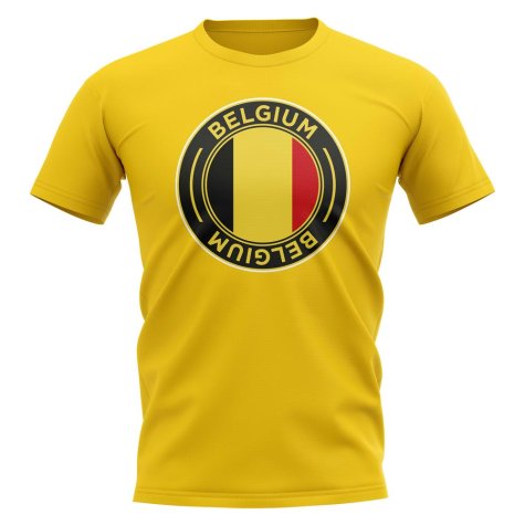 Belgium Football Badge T-Shirt (Yellow)