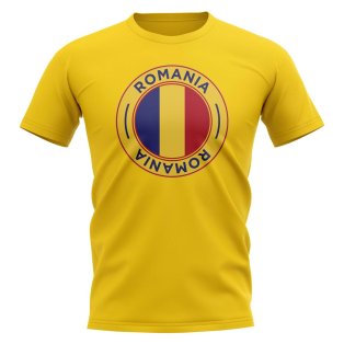 Romania Football Badge T-Shirt (Yellow)