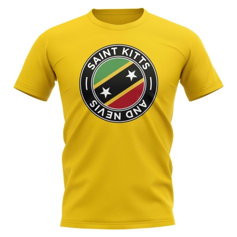 Saint Kitts and Nevis Football Badge T-Shirt (Yellow)