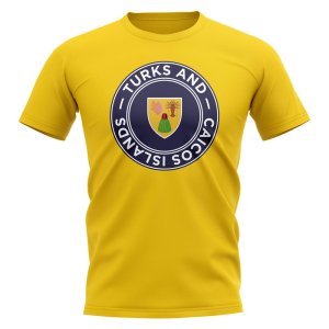 Turks and Caicos Football Badge T-Shirt (Yellow)