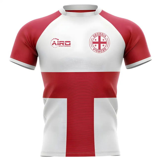 2025-2026 Georgia Flag Concept Rugby Shirt - Kids (Long Sleeve)