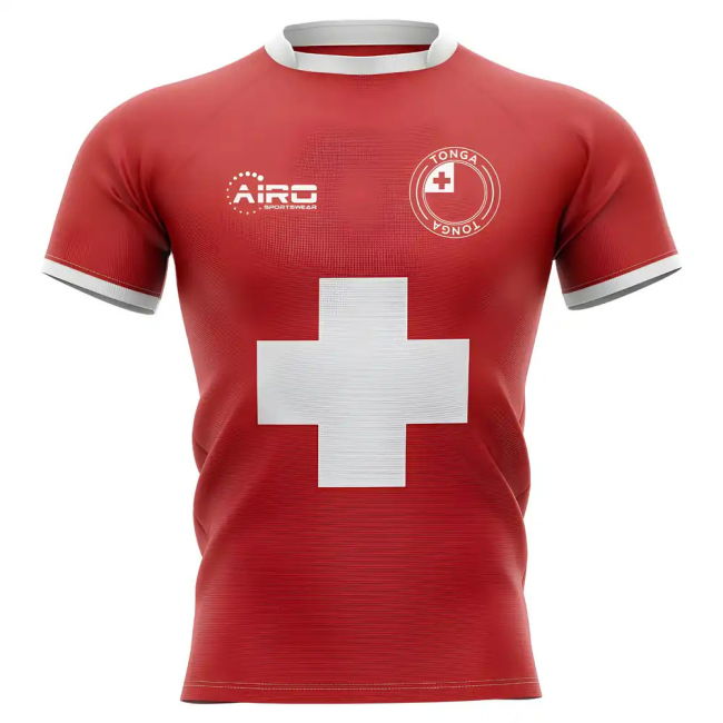 2025-2026 Tonga Flag Concept Rugby Shirt - Kids