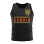 Zambia Core Football Country Sleeveless Tee (Black)