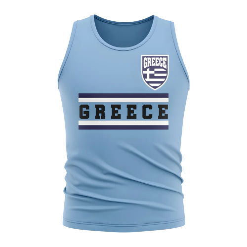 Greece Core Football Country Sleeveless Tee (Sky)