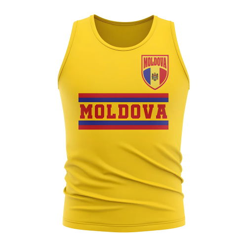 Moldova Core Football Country Sleeveless Tee (Yellow)