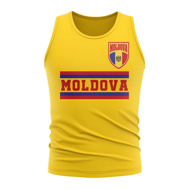 Moldova Core Football Country Sleeveless Tee (Yellow)