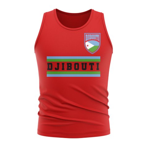 Djibouti Core Football Country Sleeveless Tee (Red)
