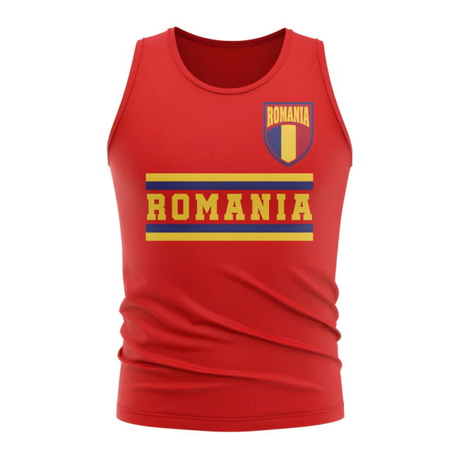 Romania Core Football Country Sleeveless Tee (Red)