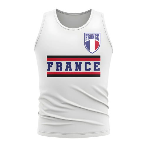 France Core Football Country Sleeveless Tee (White)
