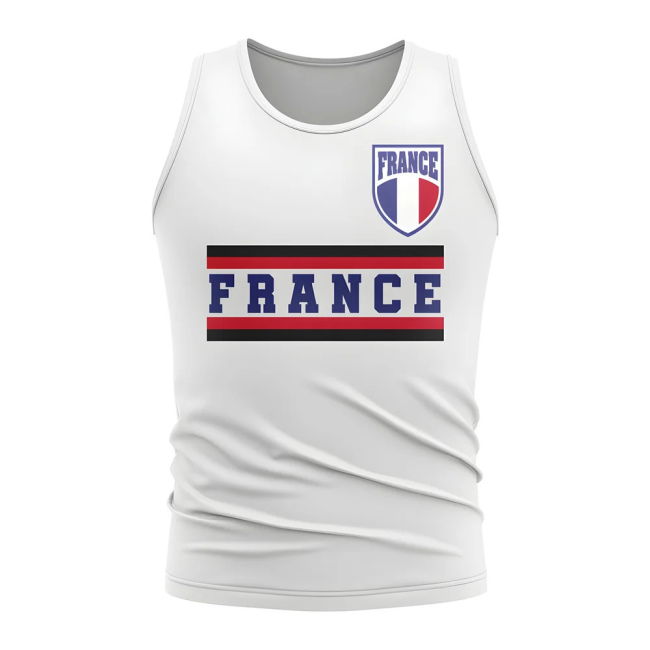 France Core Football Country Sleeveless Tee (White)