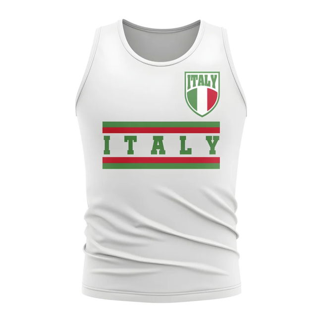 Italy Core Football Country Sleeveless Tee (White)