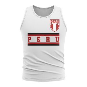 Peru Core Football Country Sleeveless Tee (White)
