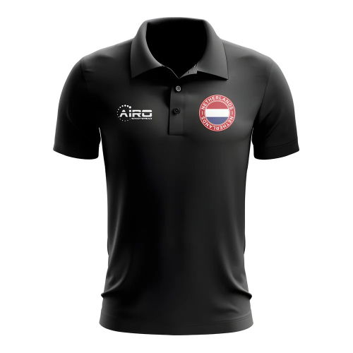 Netherlands Football Polo Shirt (Black)