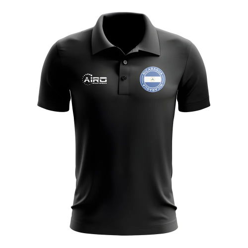 Nicaragua Football Polo Shirt (Black)
