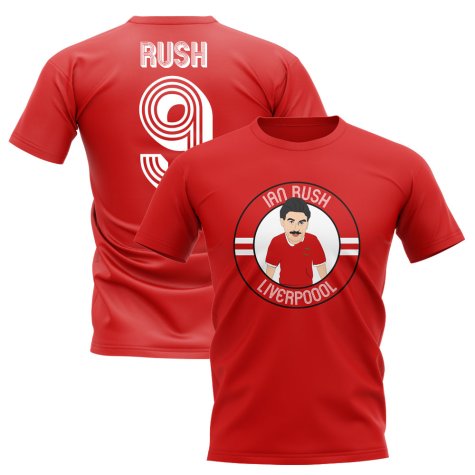 Ian Rush Liverpool Illustration T-Shirt (Red)