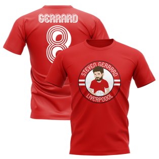 Steven Gerrard Liverpool Illustration T-Shirt (Red)